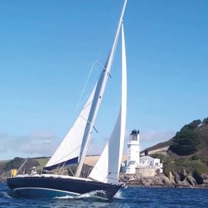 <p><strong>Blue Mystique</strong></p><p>Designer: Stephen Jones<br />Builder: Cornish Crabbers<br />Launched: 2011<br />Class: Mystery 35</p>
