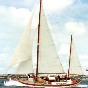 <p><strong>Springtide</strong></p><p>Designer: Alan Buchanan<br />Builder: R J Prior & Sons<br />Launched: 1957<br />Class: One off</p>
